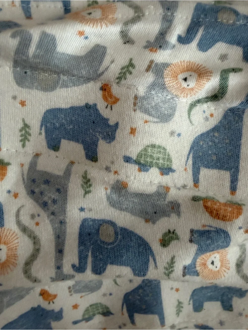 Halo Baby Sleep Sack in Blue and Cream Animal Print